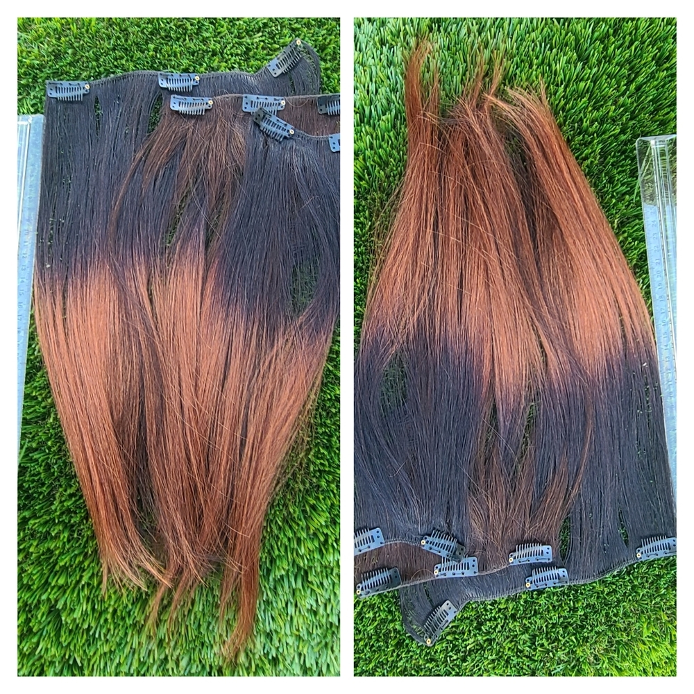 16 inch Real Hair Brown Clip in Hair Extensions🍫 Very Easy to Apply Yourself 🌱